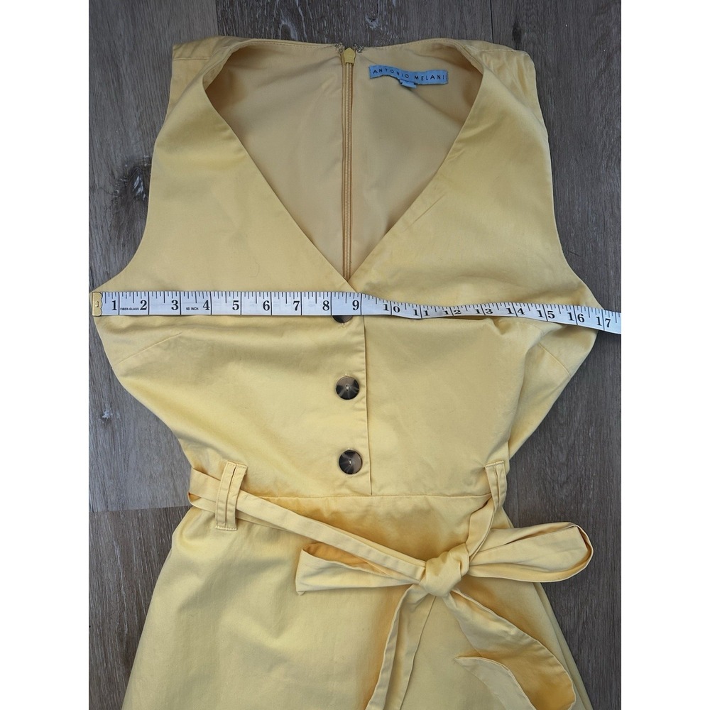 ANTONIO MELANI Yellow Sleeveless Midi Dress with Button Front - Picture 6 of 7